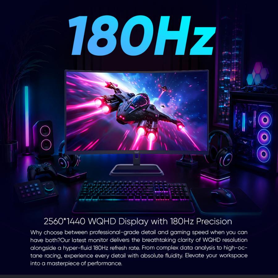 ARMAGGEDDON WQHD CURVED R1500 GAMING MONITOR 31.5' PIXXEL+ 180HZ BLACK