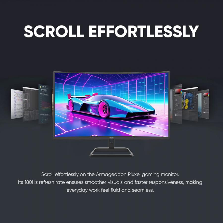 ARMAGGEDDON WQHD CURVED R1500 GAMING MONITOR 31.5' PIXXEL+ 180HZ BLACK