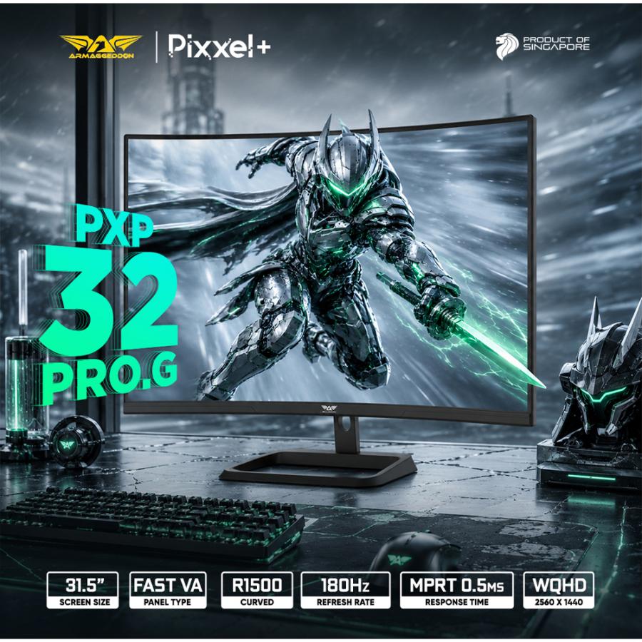 ARMAGGEDDON WQHD CURVED R1500 GAMING MONITOR 31.5' PIXXEL+ 180HZ BLACK