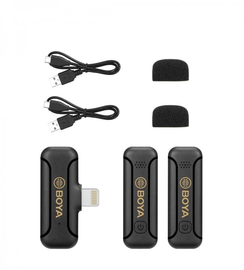 BOYA BY-WM3T2-D2 2,4GHz Mobile wireless mic For IOS iPhone (2 transmitters, two person vlog)