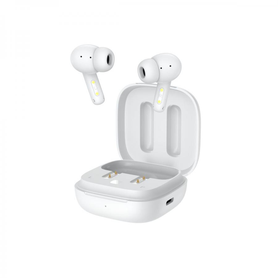 QCY T13 ANC White - TWS 10mm Dynamic Driver, 4-mic 28dB ANC, Bluetooth 5.3, 7hr-30hr, 75ms latency