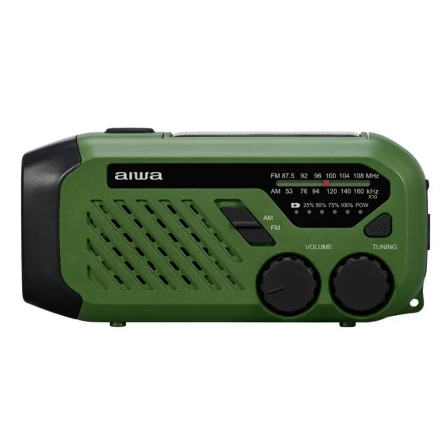 AIWA PORTABLE EMERGENCY RADIO WITH AM/FM RECEPTION GREEN
