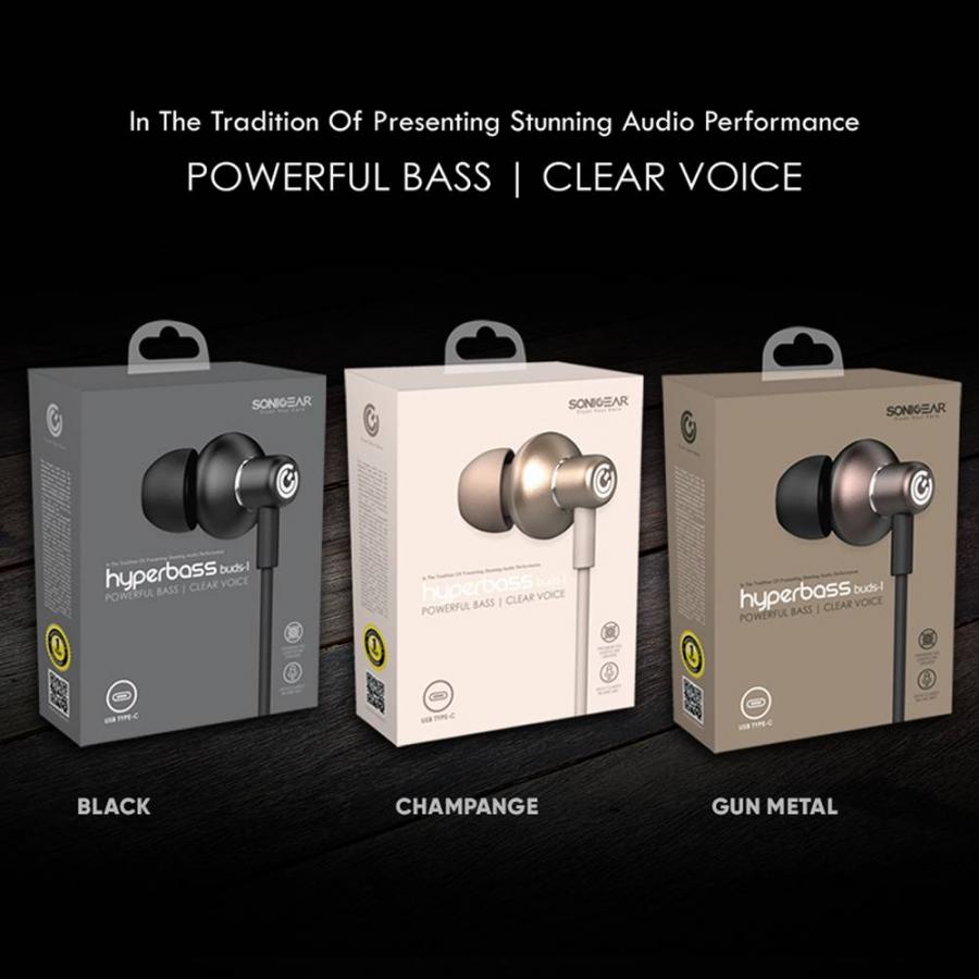 SONICGEAR TYPE-C EARBUDS HYPERBASS BUDS 1 BLACK