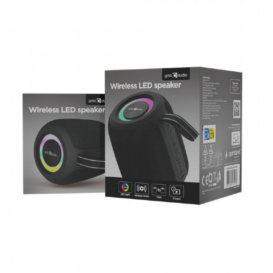GEMBIRD PORTABLE BT PARTY SPEAKER WITH RGB LED LIGHT EFFECT BLACK