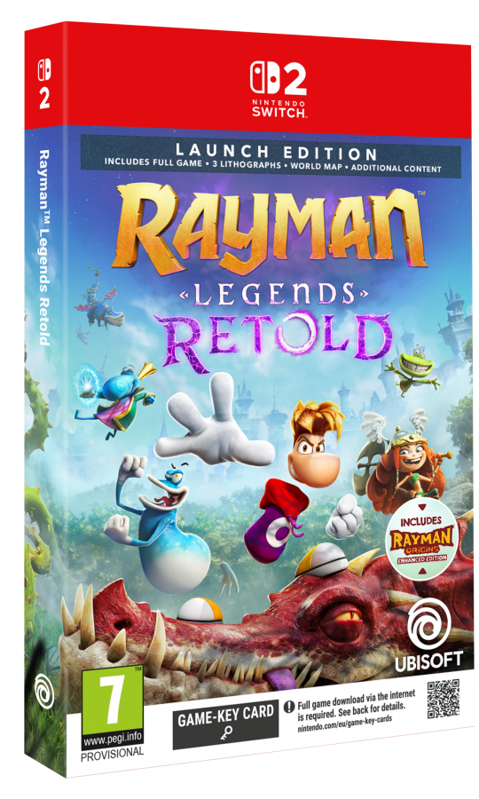 Rayman Legends Retold Launch Edition  Nintendo Switch 2 NEW  (GAME KEY CARD)