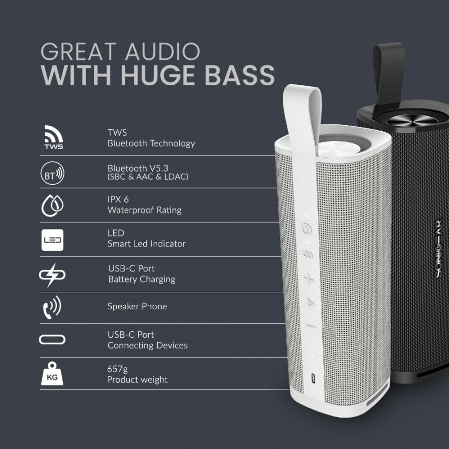 SONICGEAR TWS BT5.3 WATERPROOF PORTABLE SPEAKER GRAVITY