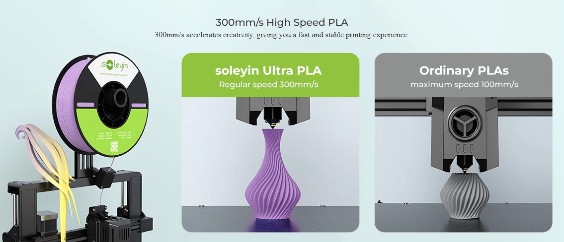 Creality Soleyin Ultra PLA black 3D Printer Filament  1 kg Spool,1.75 mm