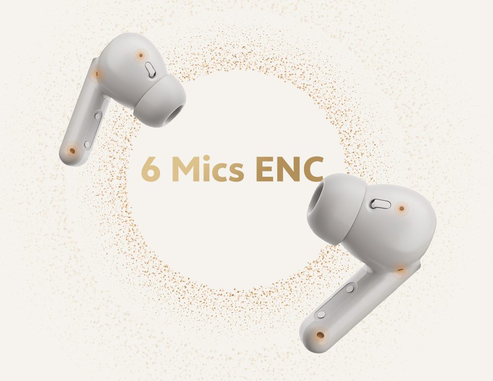 QCY Buds ANC Black (HT15)- 45db ANC TWS Earbuds 35h 5 mic ENC, ear-canal adaptive tech, leather case