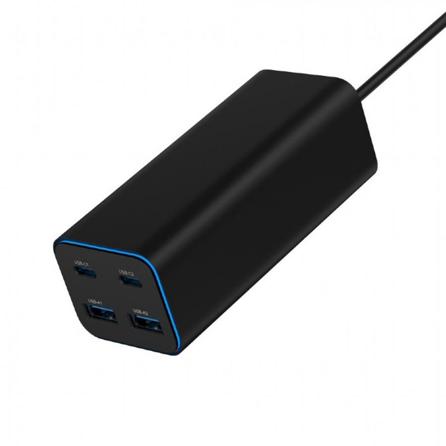 GEMBIRD 4-PORT 100W GaN USB PD FAST CHARGER BLACK