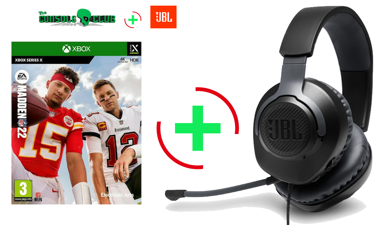Madden 22 ( XONE & XBOX SERIES X ) NEW + JBL Quantum 100, Over-Ear Wired Gaming Headset (Black)
