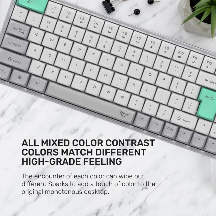 ALCATROZ BT5.3/2.4G MULTI-DEVICE RECHARGEABLE KEYBOARD TETRIZ AIR 3 WINTER WHITE