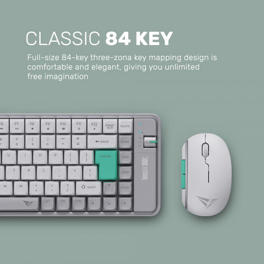 ALCATROZ BT5.3/2.4G MULTI-DEVICE RECHARGEABLE KEYBOARD & MOUSE TETRIZ AIR 300C WINTER WHITE