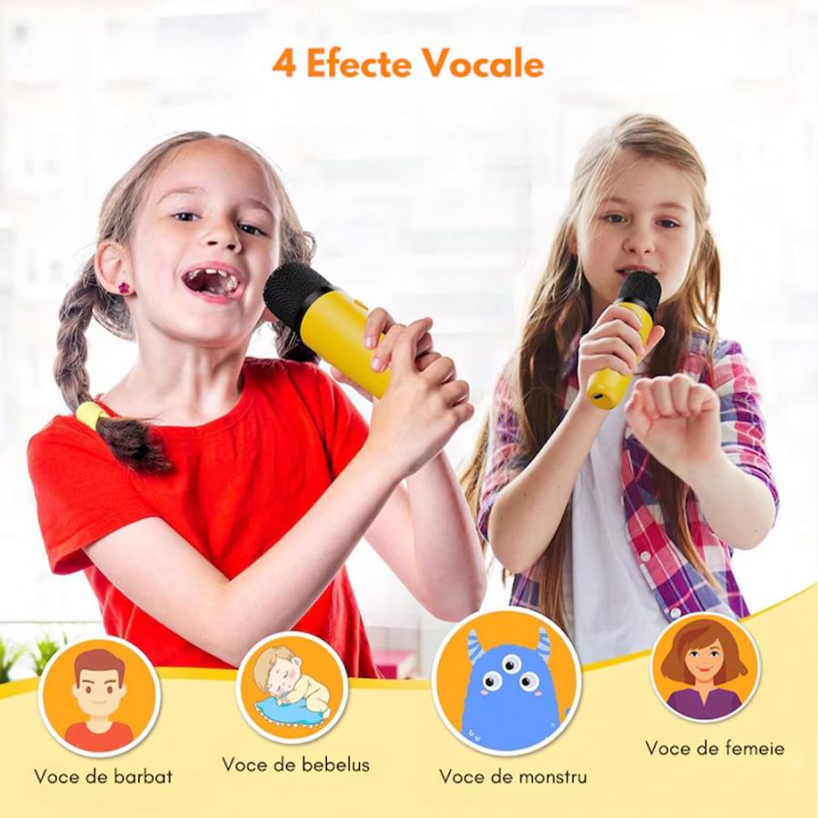 LAMTECH BT5.4 RGB KID KARAOKE SPEAKER YELLOW WITH MIC TIGRONIE