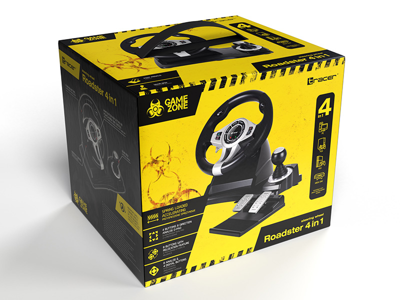 TRACER ROADSTER 4 IN 1 STEERING WHEEL PC/PS3/PS4/XONE