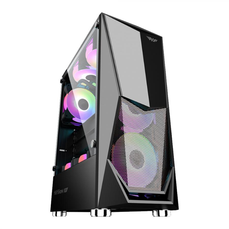 ARMAGGEDDON ATX/MATX PC CASING WITH 3xARGB FANS BLACK