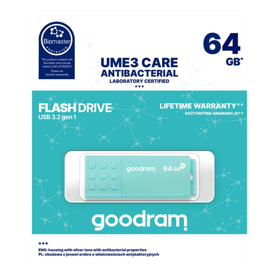 GOODRAM USB3.2 FLASH DRIVE GEN1 64GB UME3 CARE