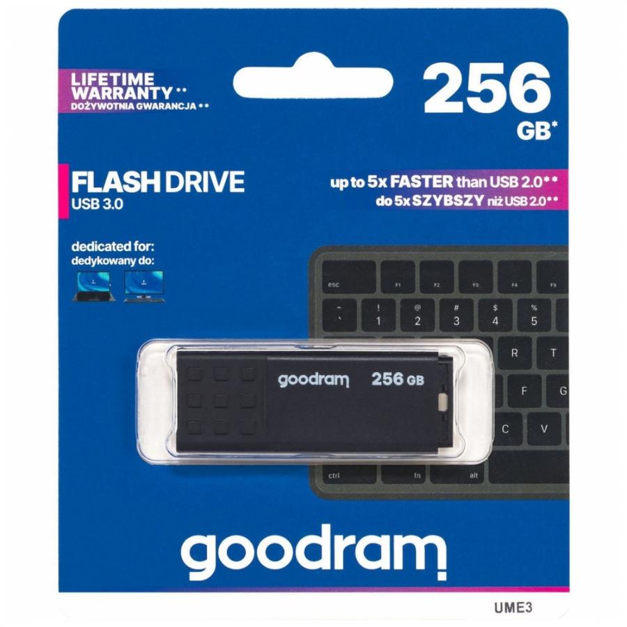 GOODRAM USB3.2 FLASH DRIVE 256GB GEN 1 UME3 BLACK