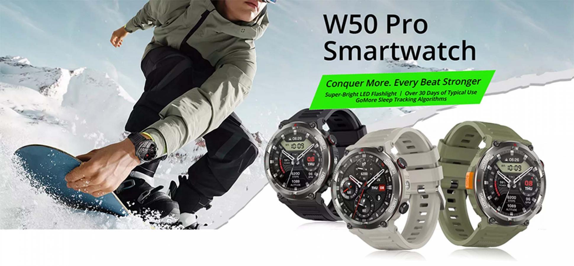 BLACKVIEW MULTI-FUNCTION SMARTWATCH WITH FLASH LIGHT AND GR MENU GREEN
