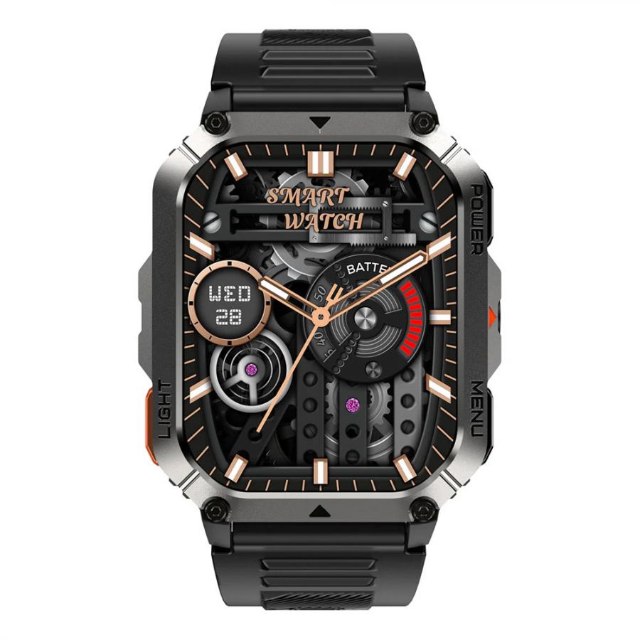 BLACKVIEW MULTI-FUNCTION SMARTWATCH WITH FLASHLIGHT COMPASS BT CALL & HEALTH MANAGEMENT BLACK