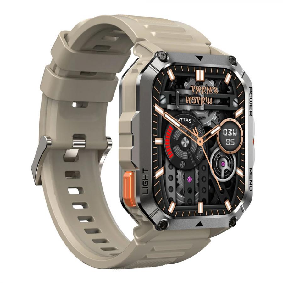 BLACKVIEW MULTI-FUNCTION SMARTWATCH WITH FLASHLIGHT COMPASS BT CALL & HEALTH MANAGEMENT KHAKI
