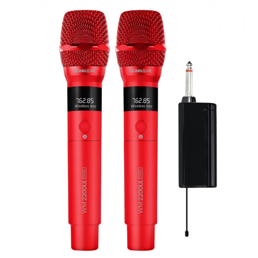 SONICGEAR DUAL 2.4G WIRELESS LED MICROPHONE WM 2200 UL ROSSO