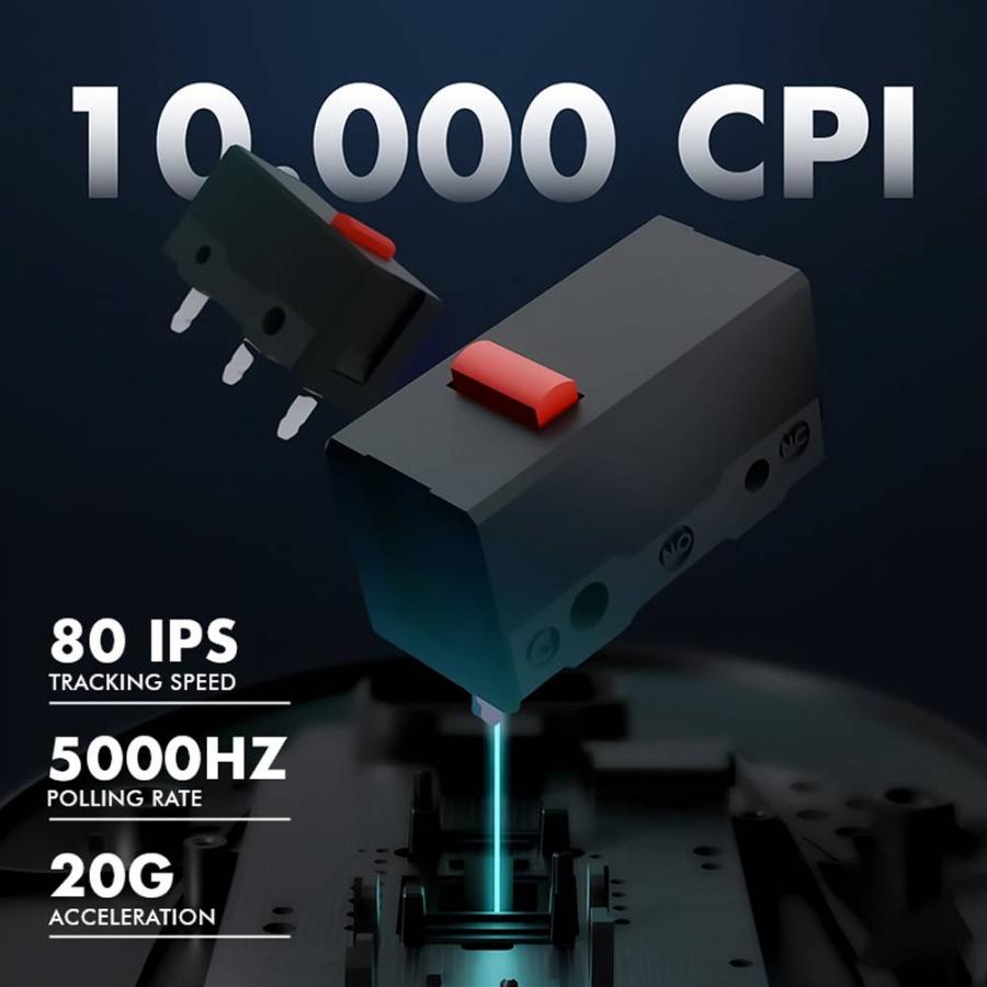 ARMAGGEDDON 2.4G WIRELESS GAMING MOUSE RGB 10000 CPI MIKOYAN FOXBAT-III CYBERPUNK BLACK