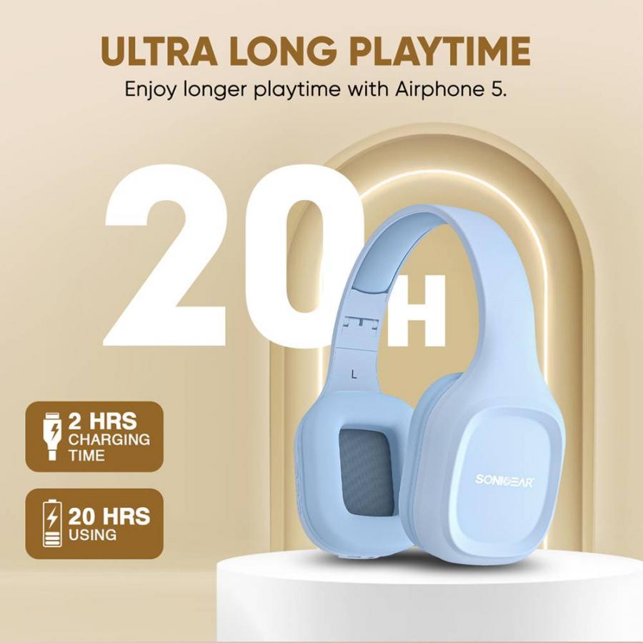 SONICGEAR BT5.4 OVER-EAR HEADPHONES AIRPHONE 5 CARBON