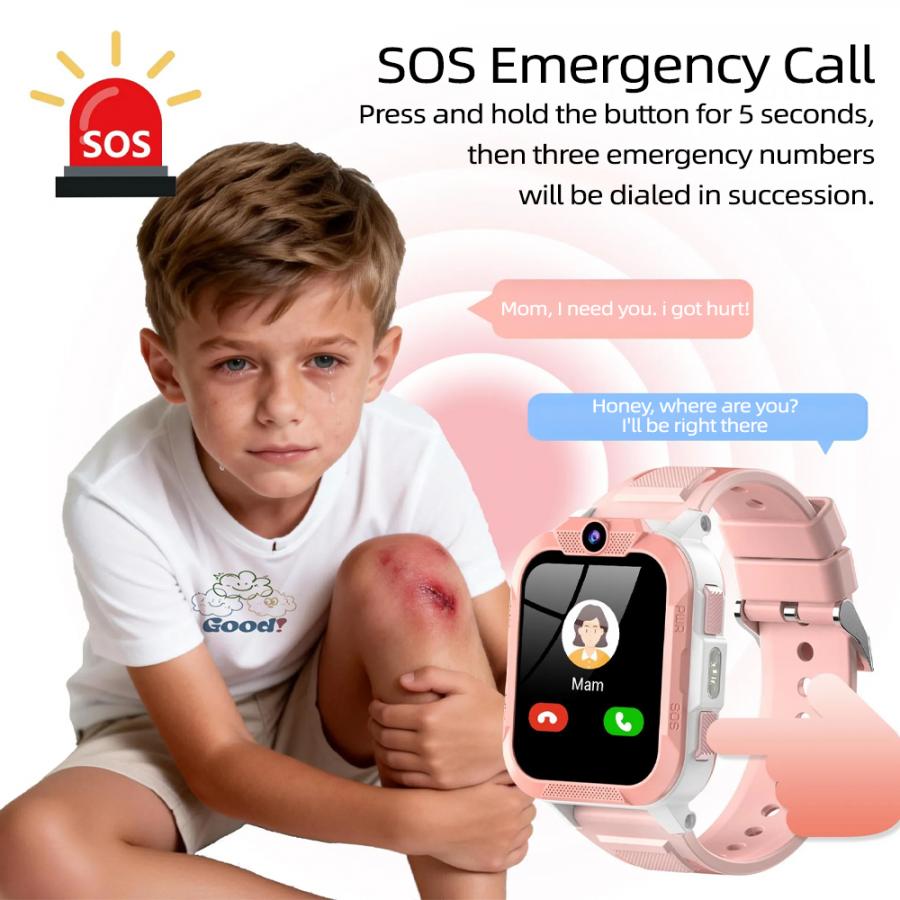 BLACKVIEW 4G KID WIFI WATERPROOF IP68 SMARTWATCH WITH LANYARD PINK