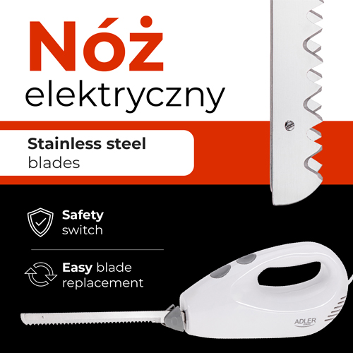 ADLER ELECTRIC KNIFE 200W WHITE