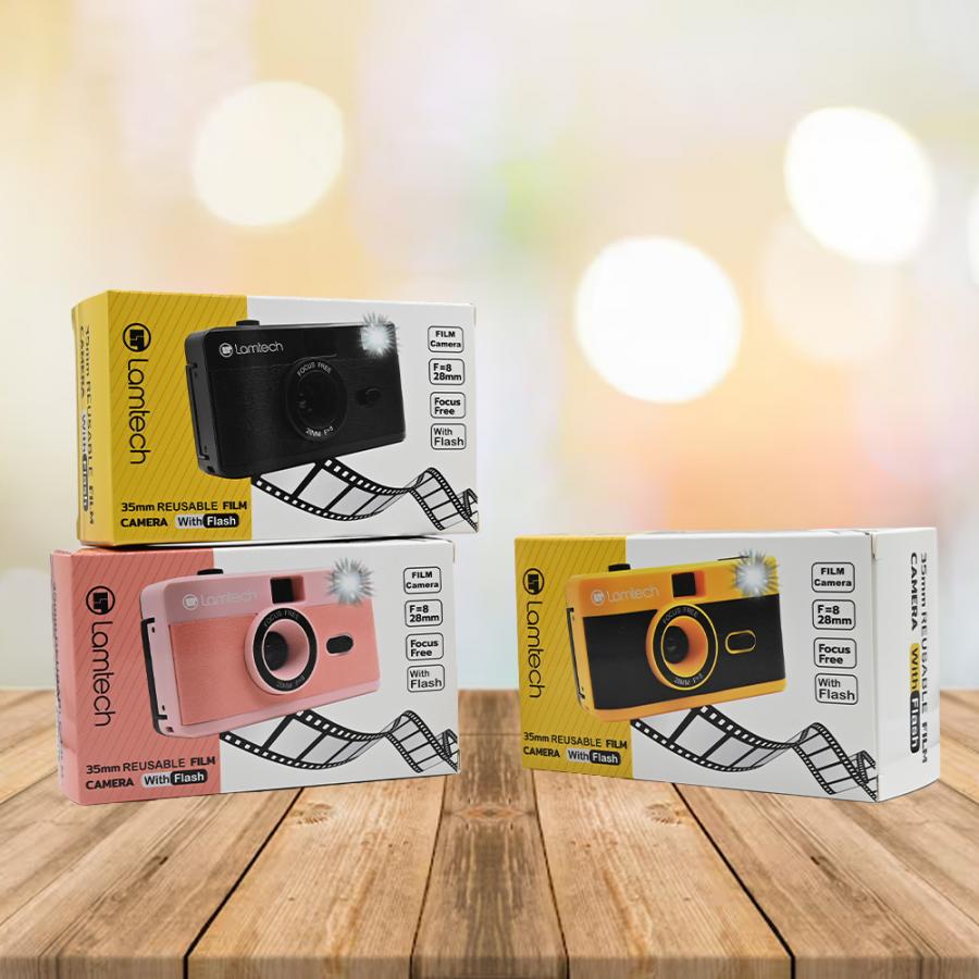 LAMTECH 35mm REUSABLE FILM CAMERA WITH FLASH YELLOW