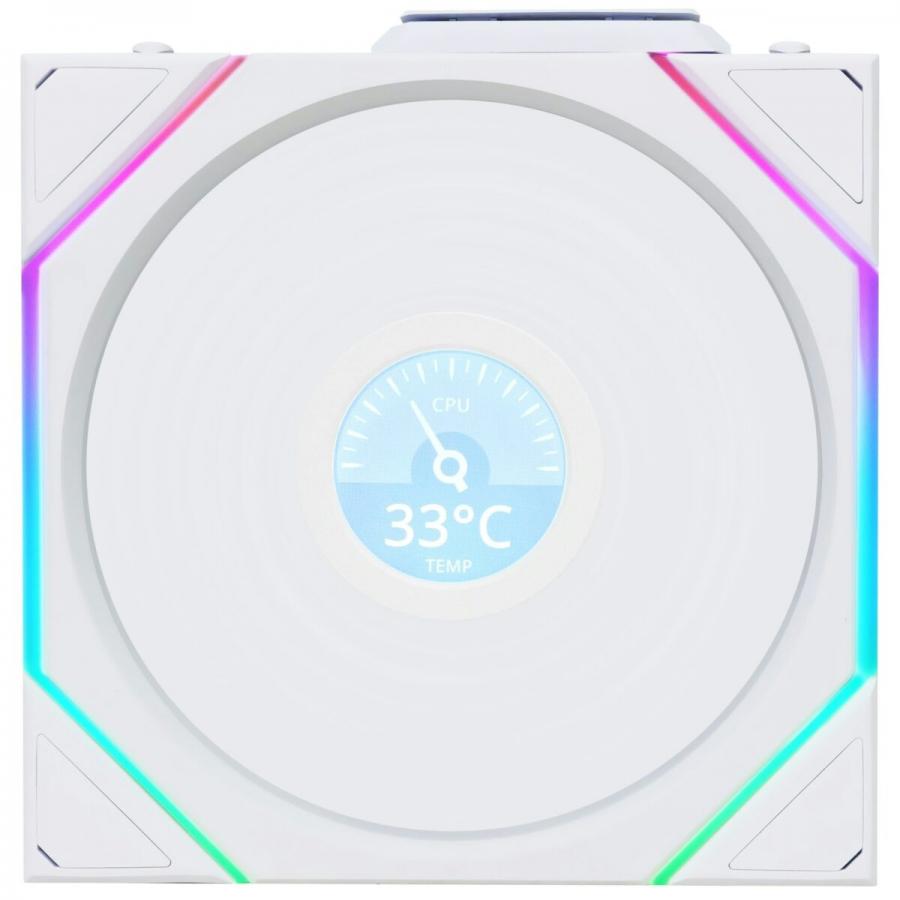 Lian Li UNI FAN TL-LCD Wireless 140 White (1pc) Case Fan - No Controller Included