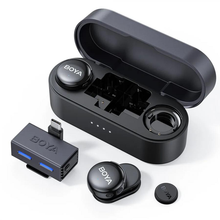BOYALINK 3 - Type-C & 3,5mm AI-Powered Button Wireless Microphone 2 TX + 1 RX + charging Case