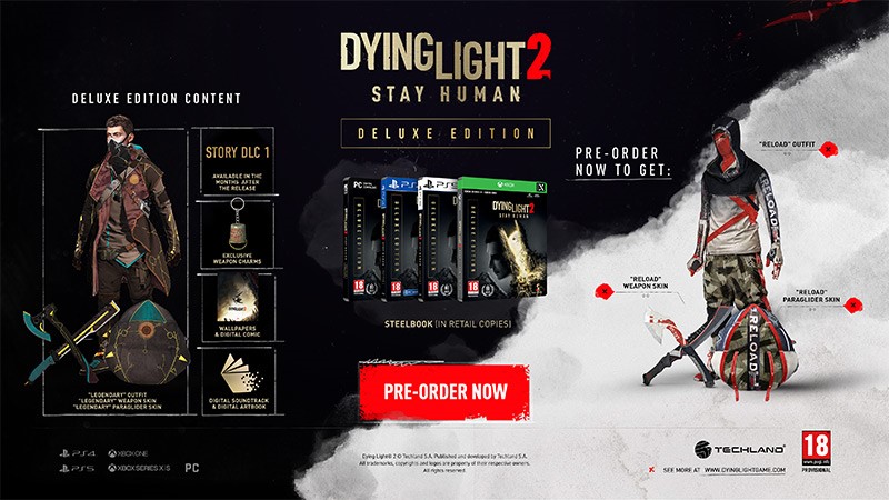 Dying Light 2: Stay Human - Deluxe Edition   + Preorder Bonus  PS4 NEW + JBL Quantum 100, Over-Ear Wired Gaming Headset (Black)