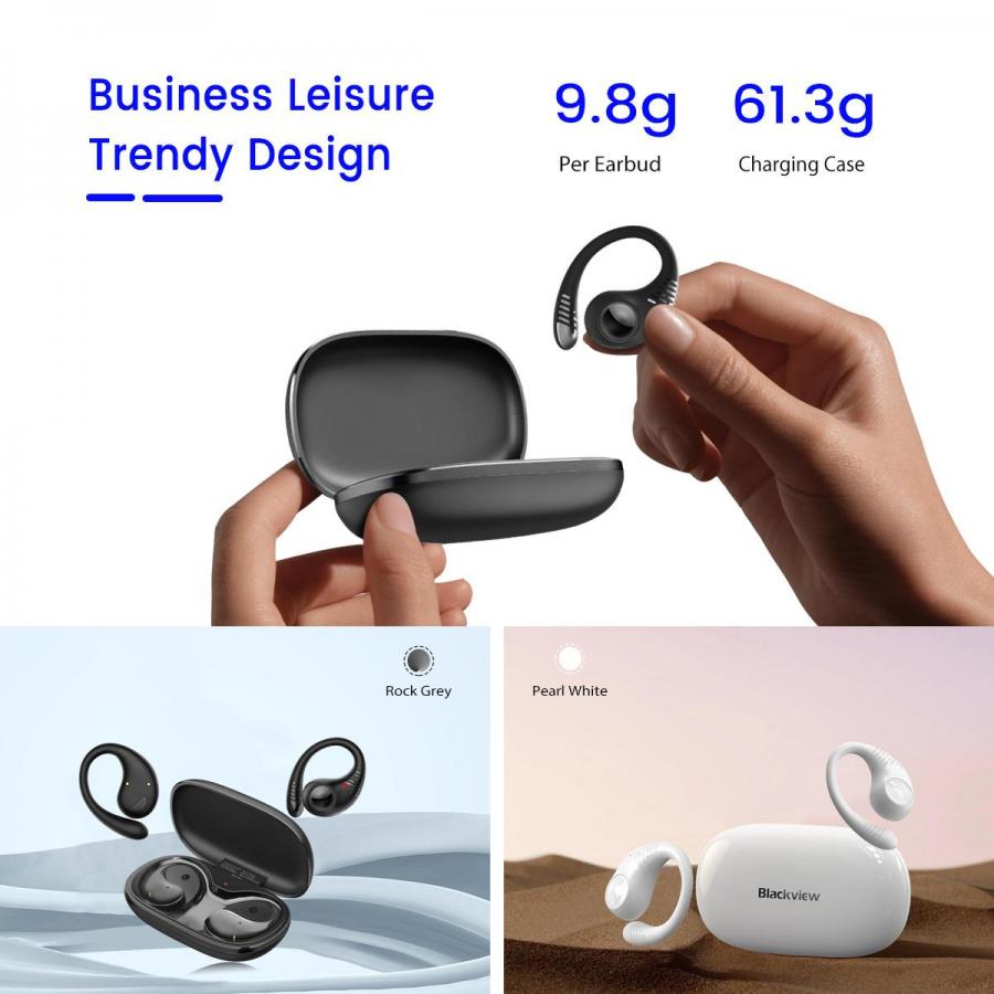 BLACKVIEW BT5.0 ENC+MIC NOISE REDUCTION AIRBUDS 10 WITH CHARGING DOCK BLACK