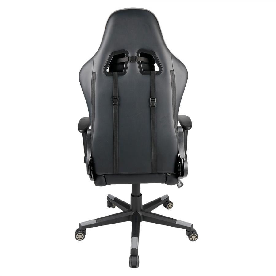 GEMBIRD GAMING PVC LEATHER CHAIR WITH PILLOWS BLACK GREY