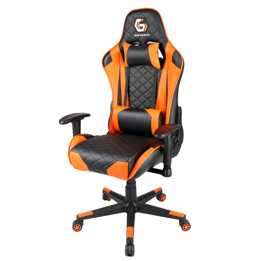 GEMBIRD GAMING PVC LEATHER CHAIR WITH PILLOWS BLACK ORANGE