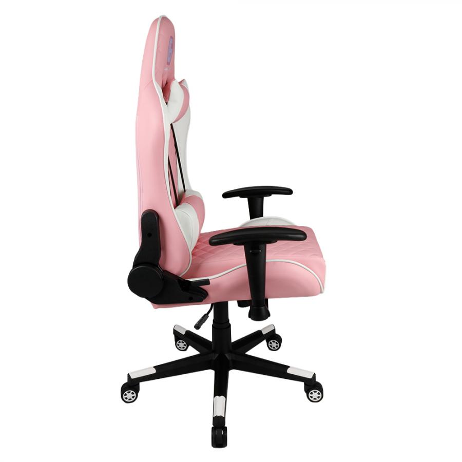 GEMBIRD GAMING PVC LEATHER CHAIR WITH PILLOWS WHITE PINK