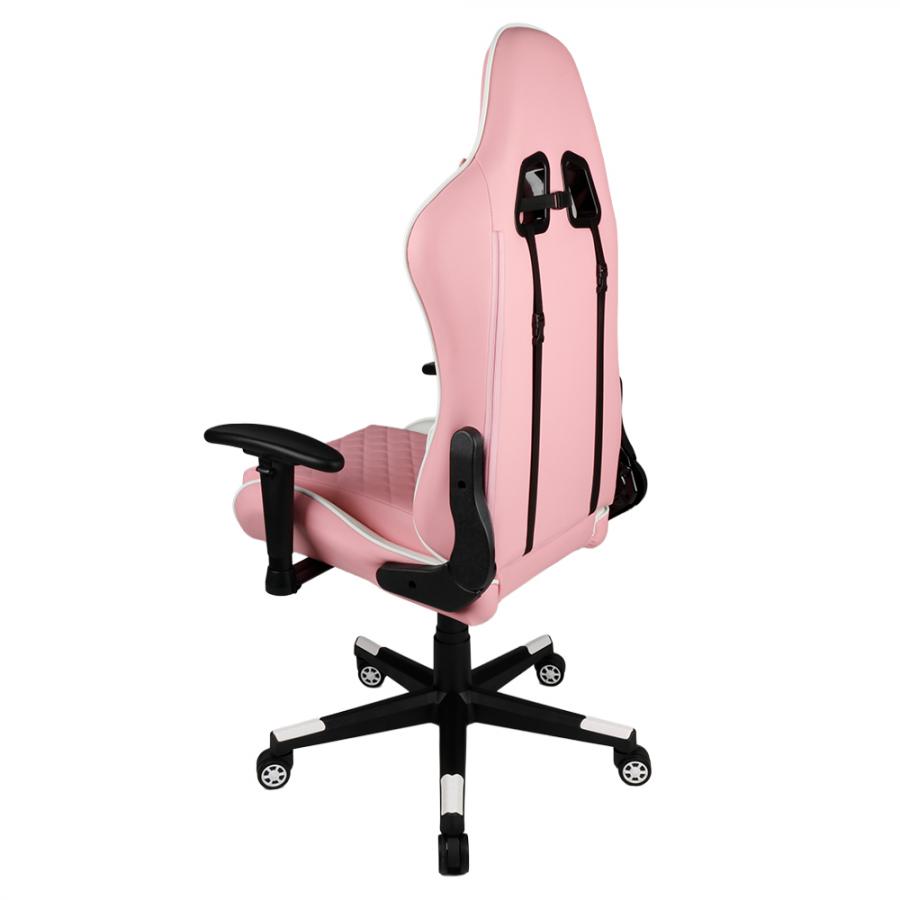 GEMBIRD GAMING PVC LEATHER CHAIR WITH PILLOWS WHITE PINK