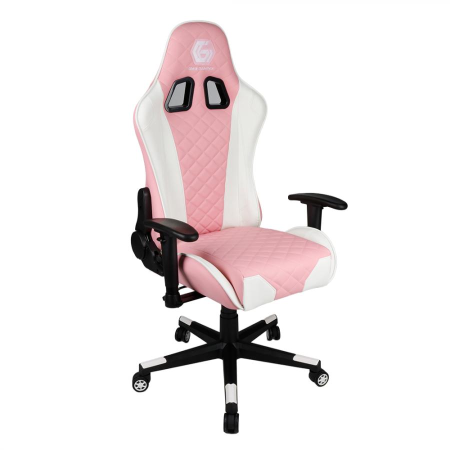 GEMBIRD GAMING PVC LEATHER CHAIR WITH PILLOWS WHITE PINK