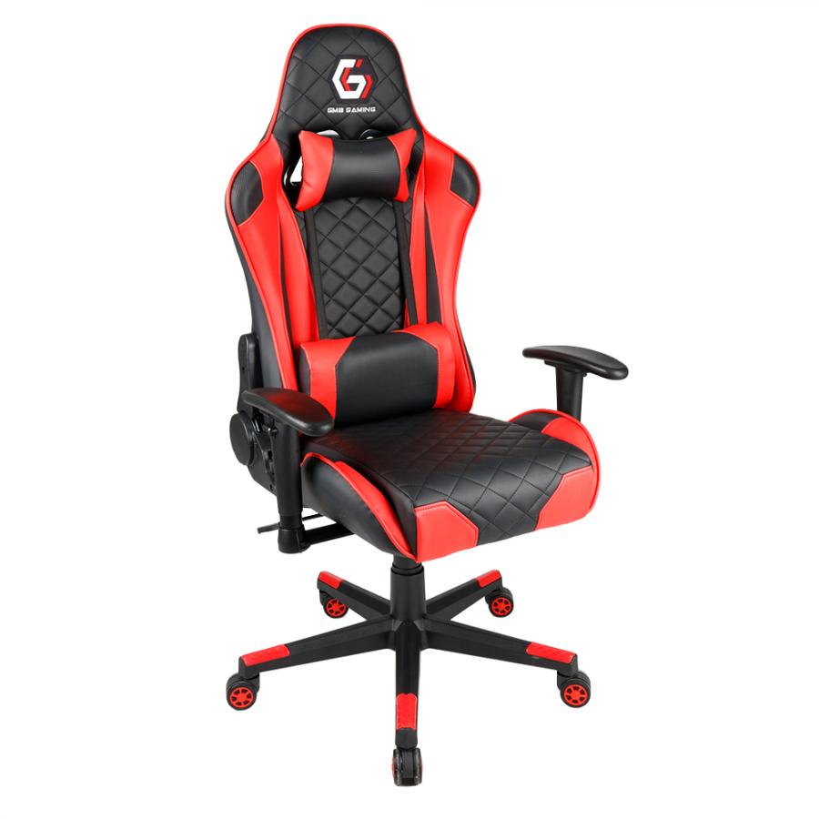 GEMBIRD GAMING PVC LEATHER CHAIR WITH PILLOWS BLACK RED