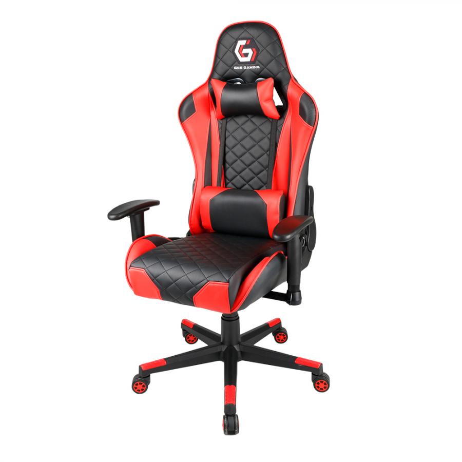 GEMBIRD GAMING PVC LEATHER CHAIR WITH PILLOWS BLACK RED