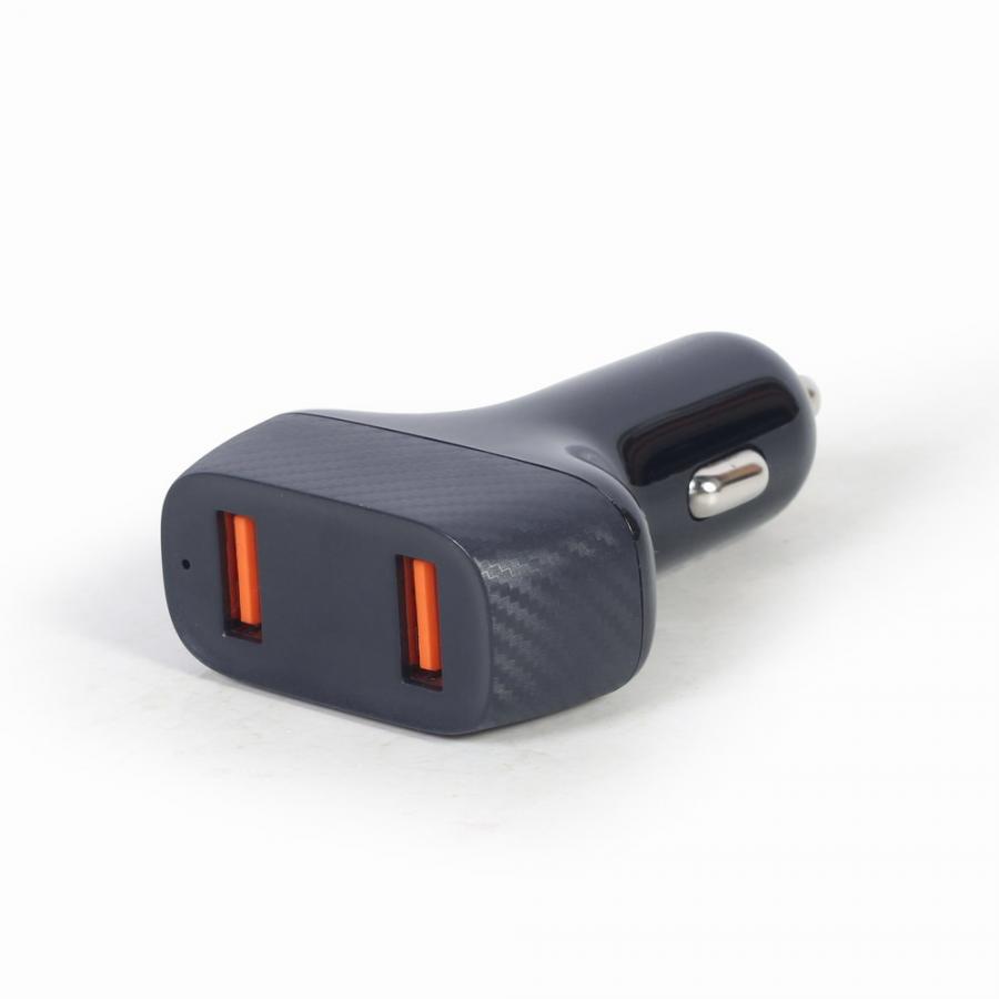 Lamtech 2-PORT USB Car Fast Charger QC3,0 36W BLACK (LAM023848)