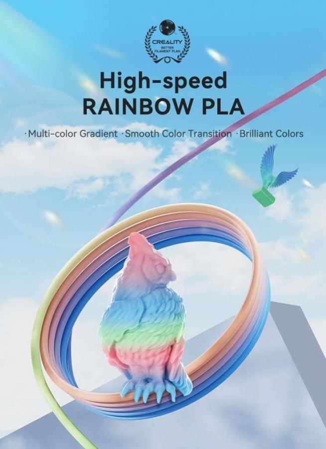 Creality Hyper PLA  Rainbow Wild Blossom Short Grad.- Fast Printing Filament with CFS tag 1kg 1.75