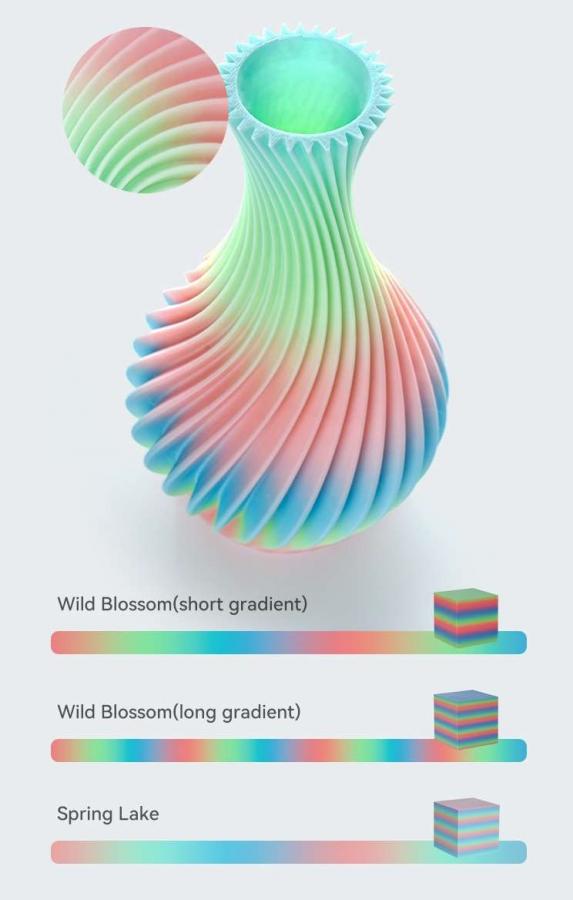 Creality Hyper PLA  Rainbow Wild Blossom Short Grad.- Fast Printing Filament with CFS tag 1kg 1.75