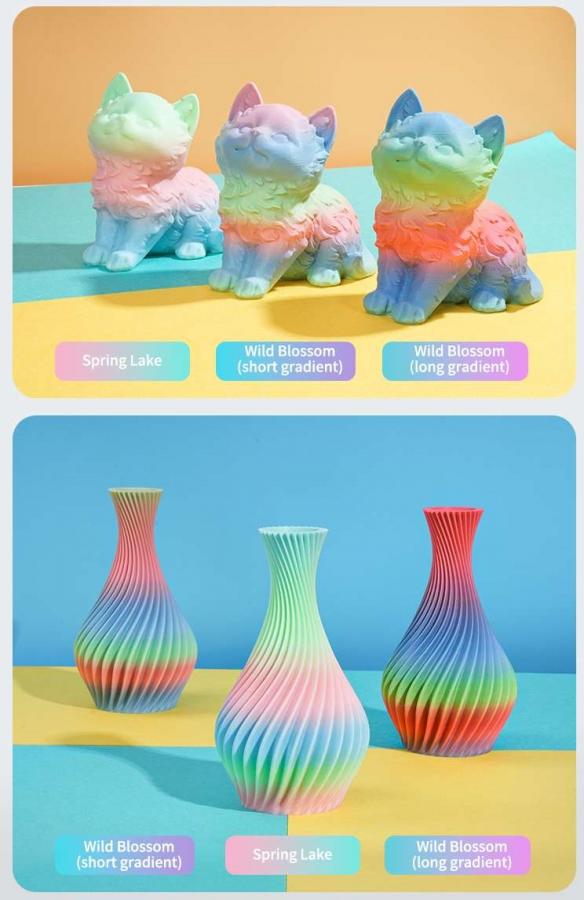 Creality Hyper PLA  Rainbow Wild Blossom Short Grad.- Fast Printing Filament with CFS tag 1kg 1.75