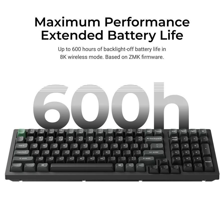 Keychron K10 Ultra (K10U-H3) ZMK Wireless 8K Mechanical Keyboard Brown Switch (Hot-Swap) 100% Us Lay