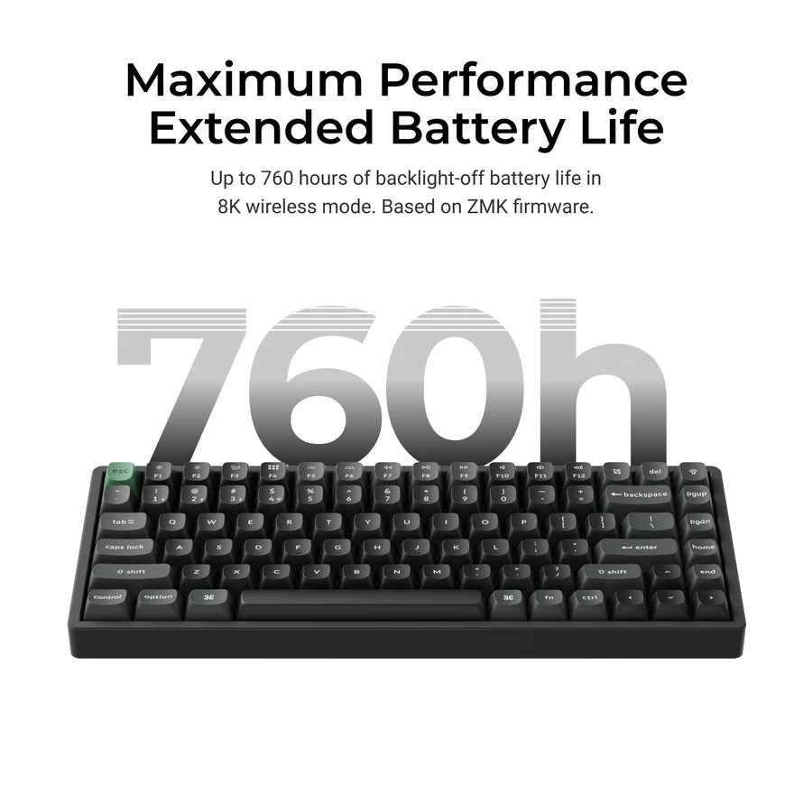 Keychron K2 Ultra (K2U-J1) ZMK Wireless 8K Mechanical Keyboard Red Switch (Hot-Swap) 75% Us Layout