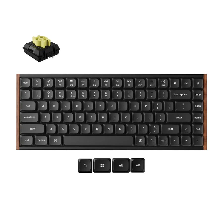 Keychron K3 Ultra (K3U-H4) QMK 8K Wireless Mechanical Keyboard Banana Switch Low Prof. Wood Fr. 75%