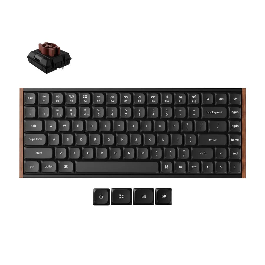 Keychron K3 Ultra (K3U-H3) QMK 8K Wireless Mechanical Keyboard Brown Switch Low Profile Wood Fr. 75%