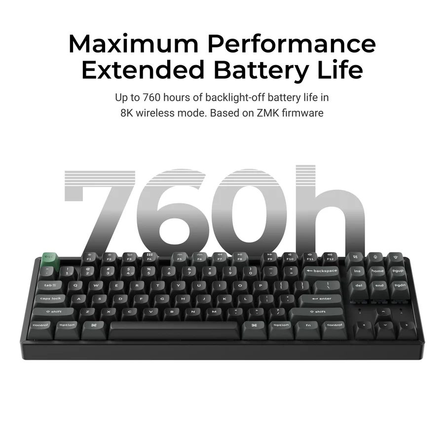 Keychron K8 Ultra (K8U-J1) ZMK Wireless 8K Mechanical Keyboard Red Switch (Hot-Swap) 80% Us Layout